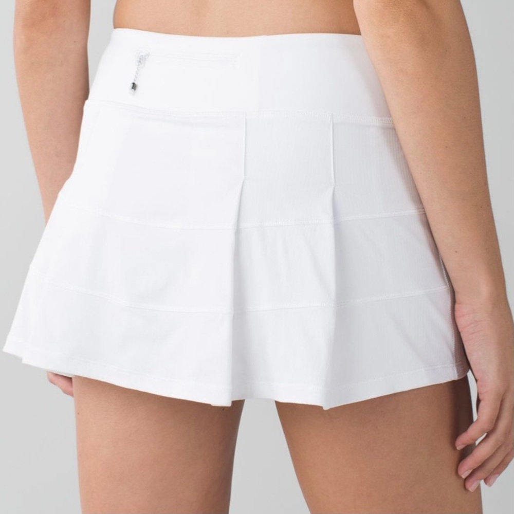 Lululemon White Pace Rival Skirt II Tennis Skirt